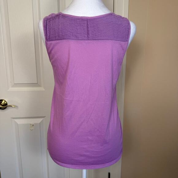 J. Crew 2 Tank Top Bundle Small Silk Pleats and Lace Yellow Purple EUC Y2K - Picture 6 of 13